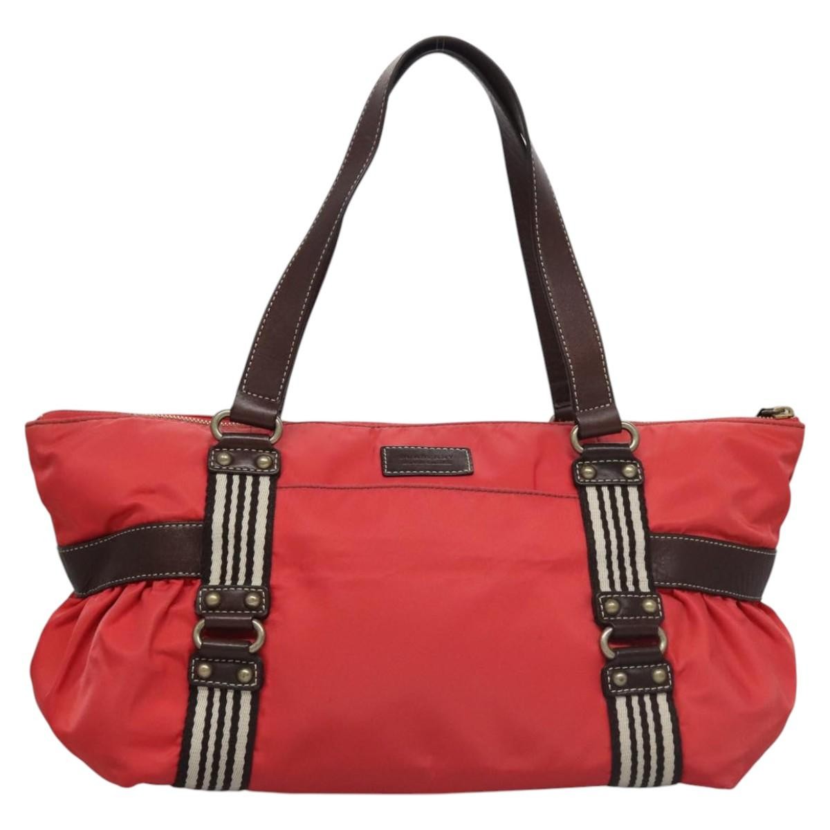 Burberry Blue Label Nylon Red Nylon Tote Bag Bag (Pre-Owned)