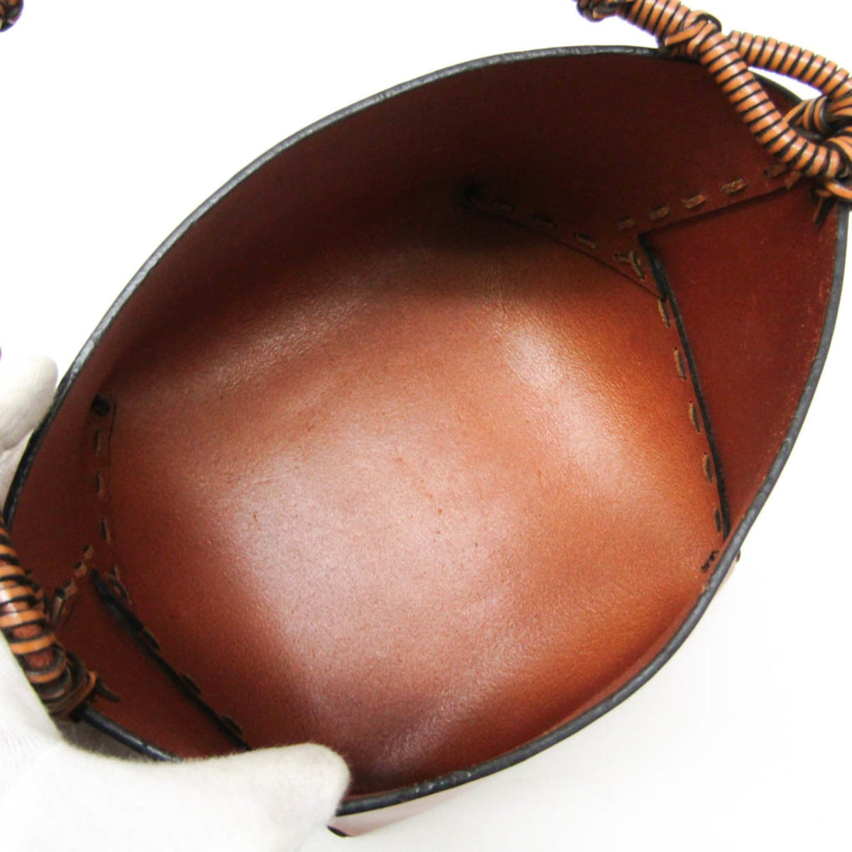 Loewe Gate Top Handle Bucket Anagram Canvas And Leather Brown Leather Handbag (Pre-Owned)