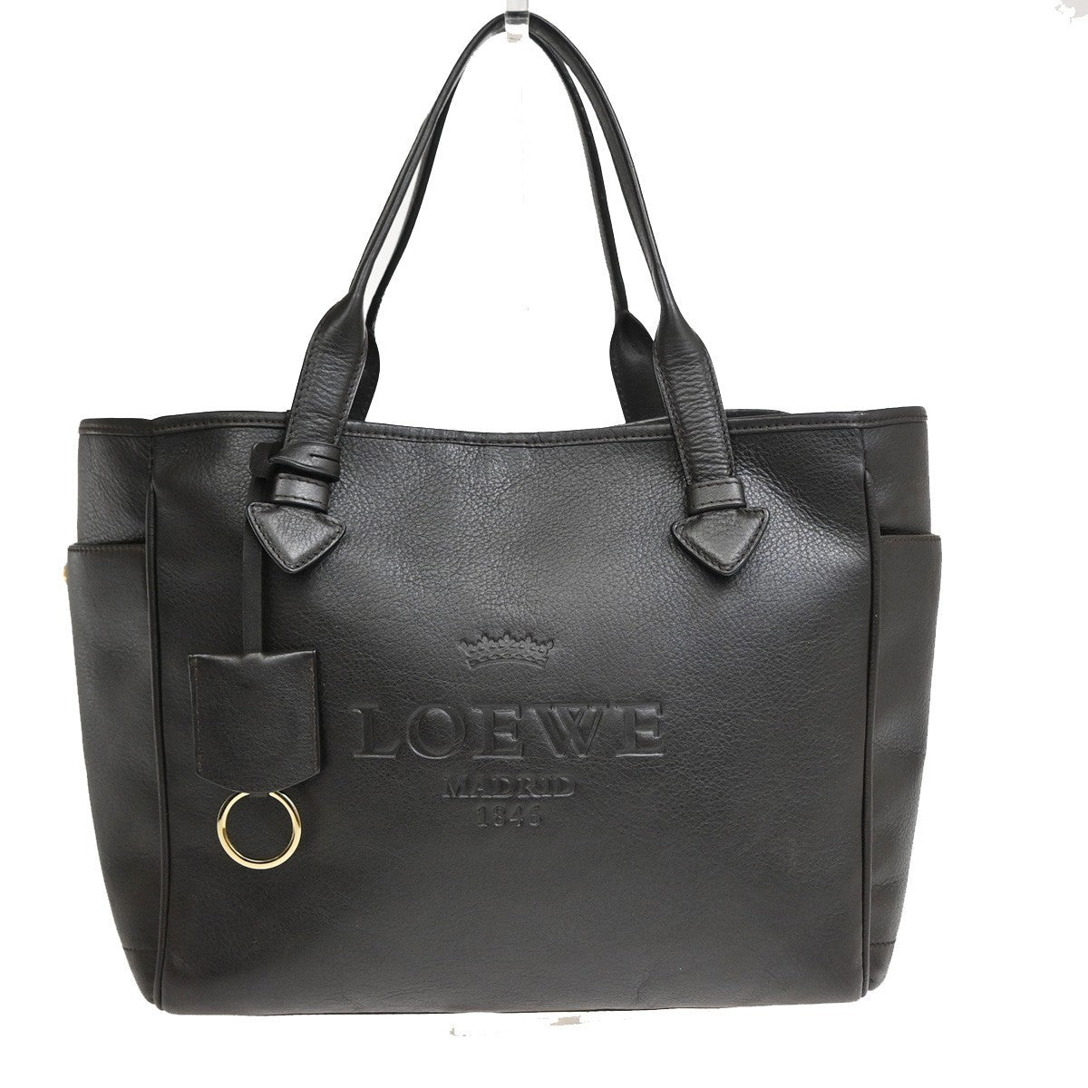 Loewe Heritage Leather Brown Leather Tote Bag Bag (Pre-Owned)