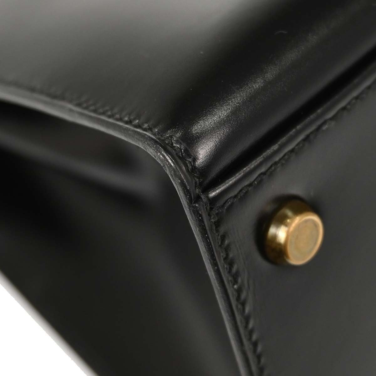 Hermes Kelly Sellier Box Calf Black Calfskin Handbag (Pre-Owned)