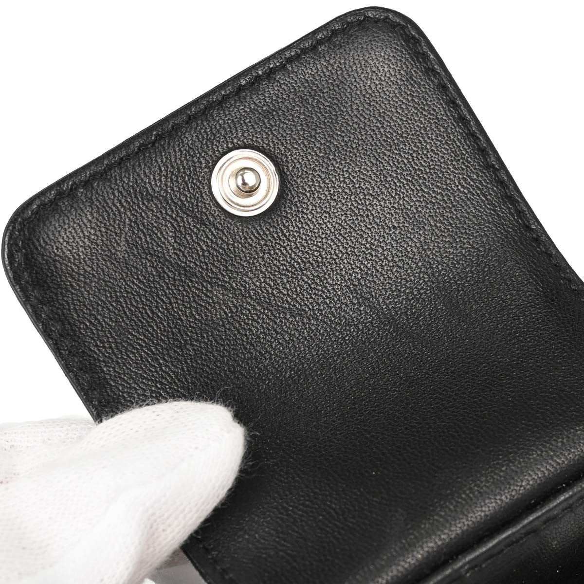 Chanel Lucky Symbols French Embossed Quilted Leather Black Leather Wallets Accessory (Pre-Owned)