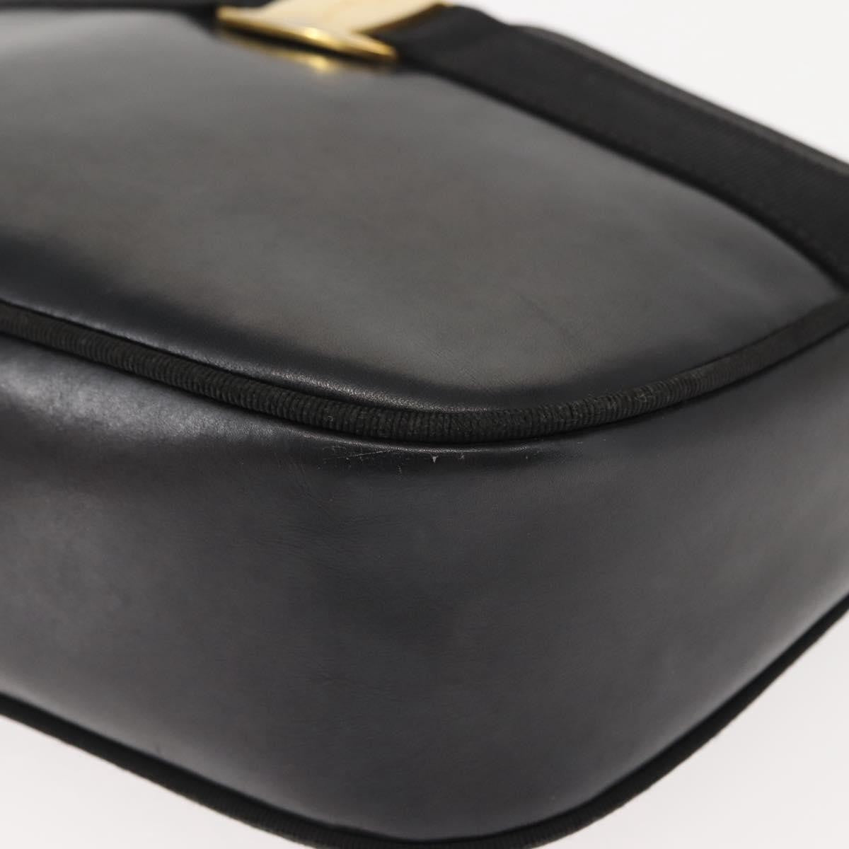Salvatore Ferragamo Vala Leather Black Leather Shoulder Bag Bag (Pre-Owned)