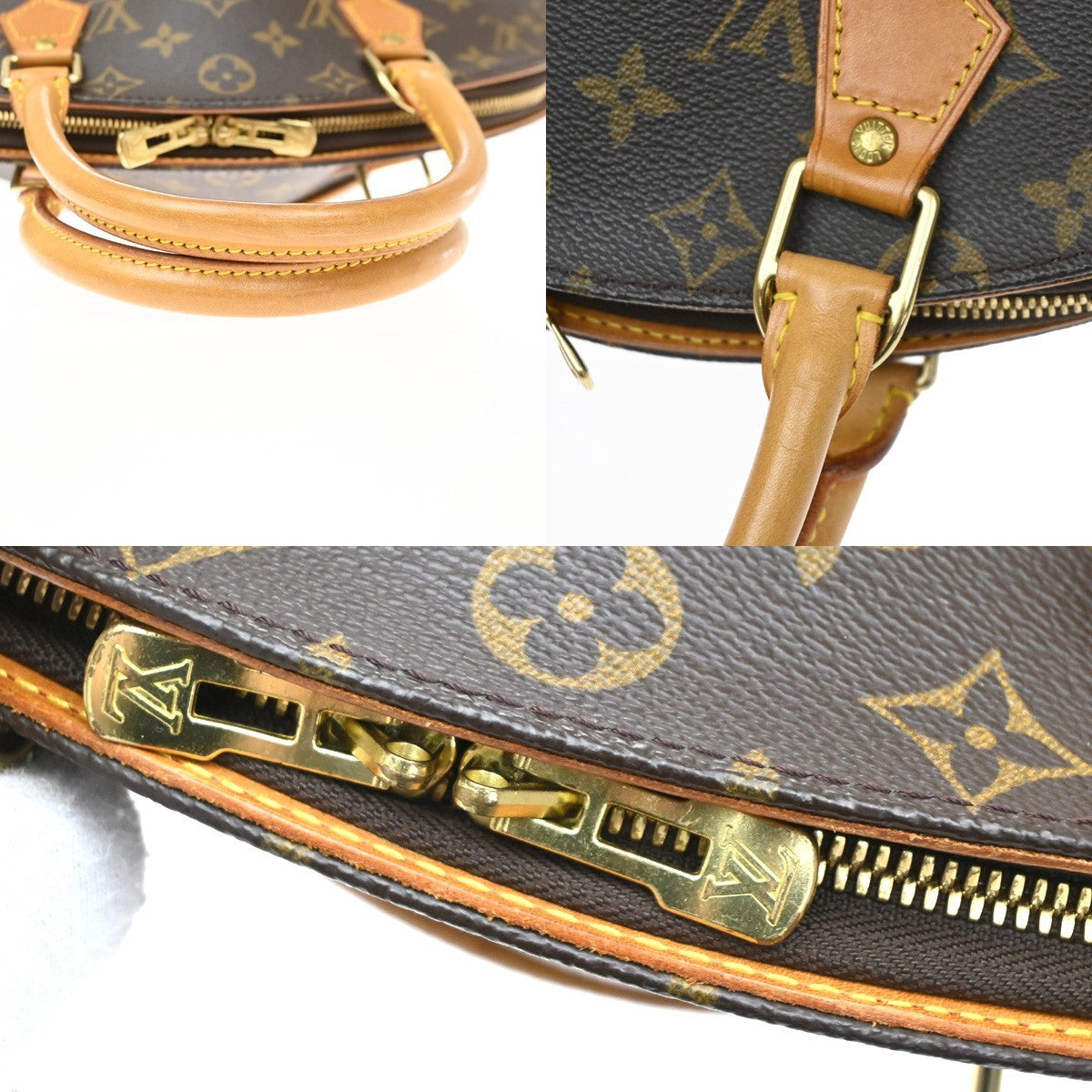 Louis Vuitton Ellipse Monogram Brown Leather Handbag (Pre-Owned)