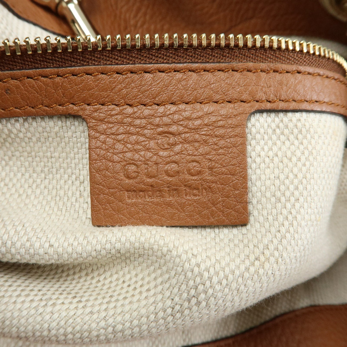 Gucci Soho Chain Strap Leather Brown Leather Shoulder Bag Bag (Pre-Owned)