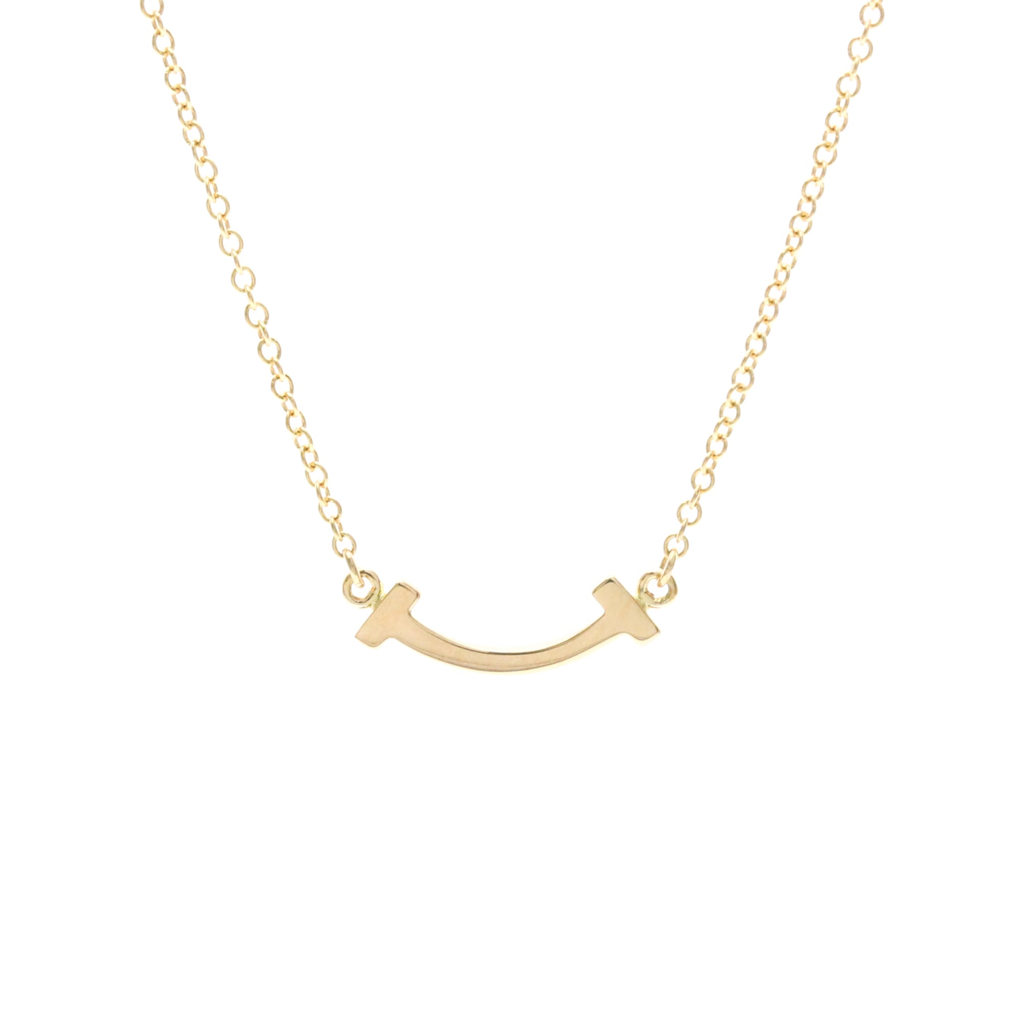 Tiffany & Co. T Smile Pendant 18K Rose Gold Pink Pink_Gold Necklace Jewelry (Pre-Owned)