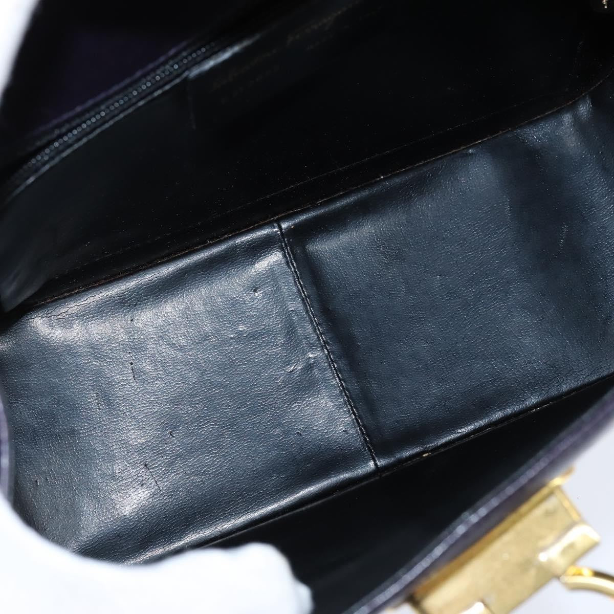 Salvatore Ferragamo Gancini Leather Navy Leather Shoulder Bag Bag (Pre-Owned)