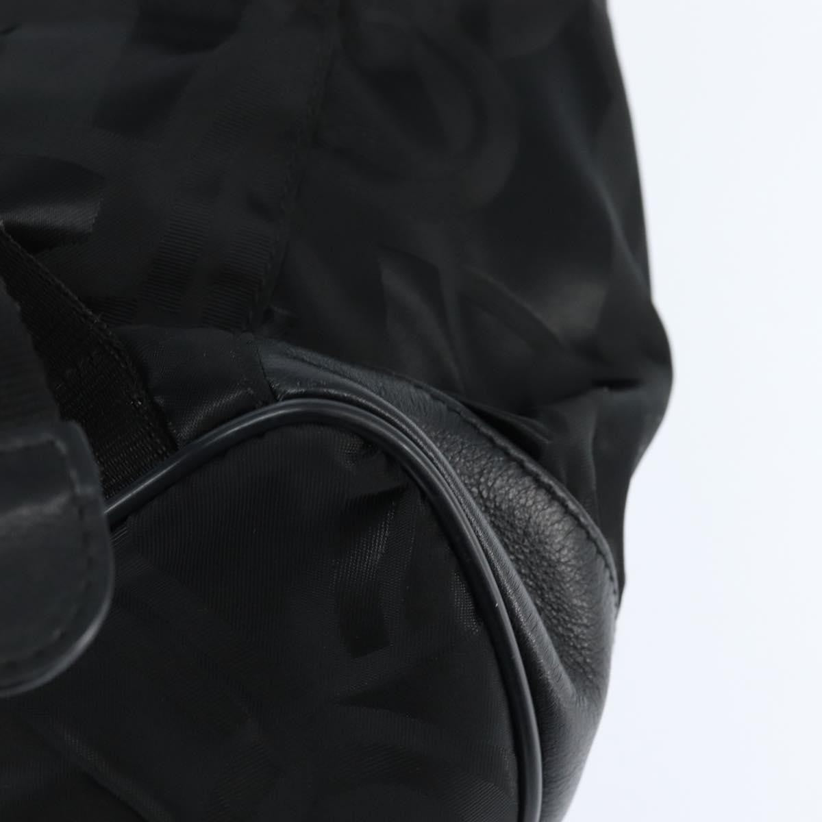 Salvatore Ferragamo Flap Buckle Printed Neoprene Black Nylon Backpack Bag (Pre-Owned)