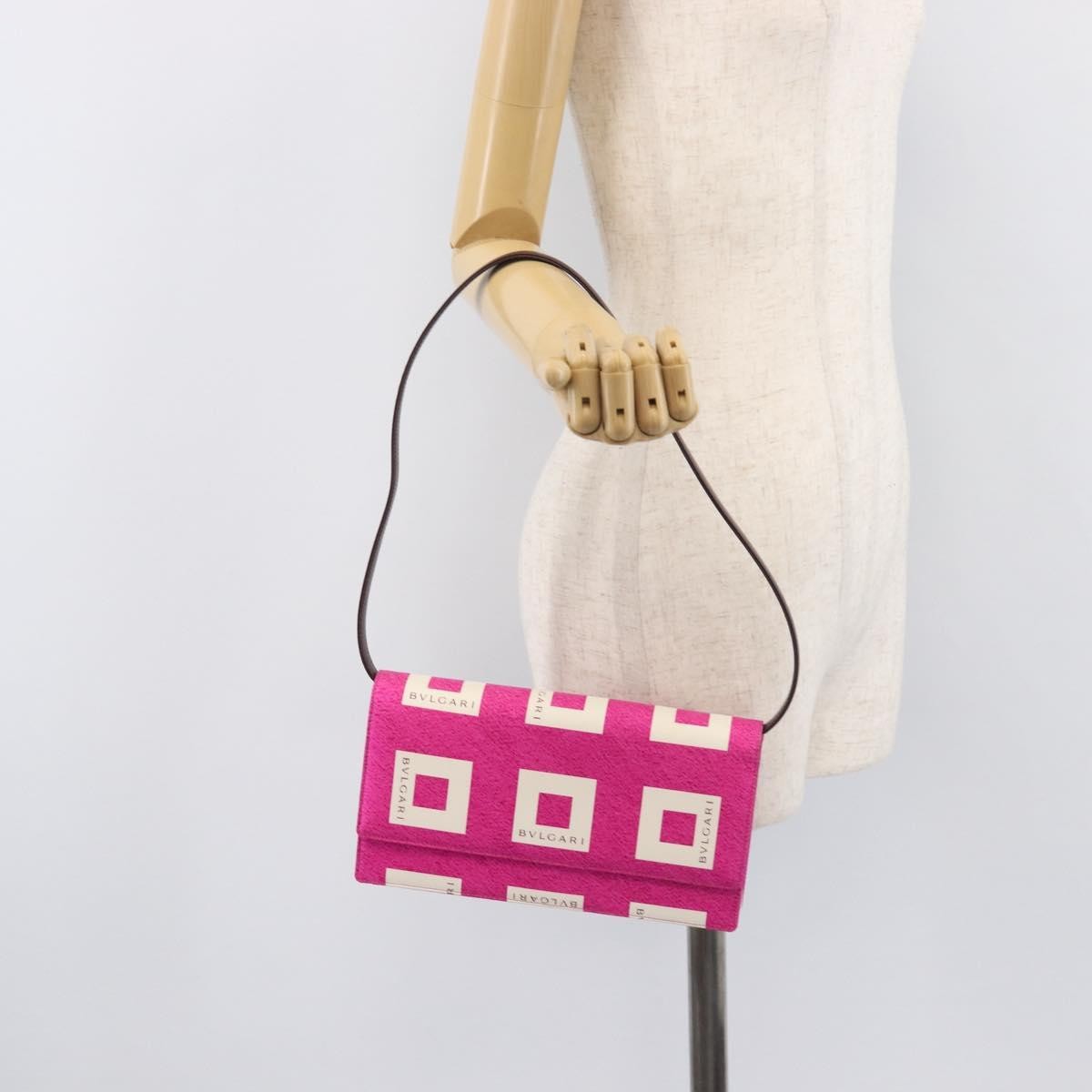 Bvlgari Clutch Canvas And Leather Pink Canvas Clutche & Pouche Bag (Pre-Owned)