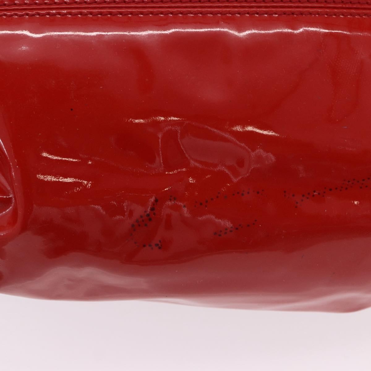 Salvatore Ferragamo Gancini Patent Leather Red Patent_Leather Handbag (Pre-Owned)