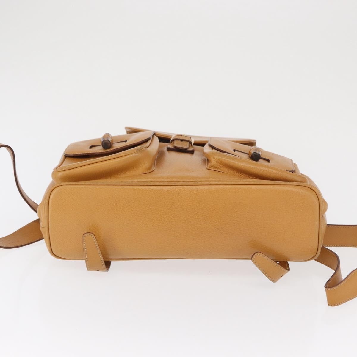 Gucci Vintage Bamboo Leather Brown Leather Backpack Bag (Pre-Owned)