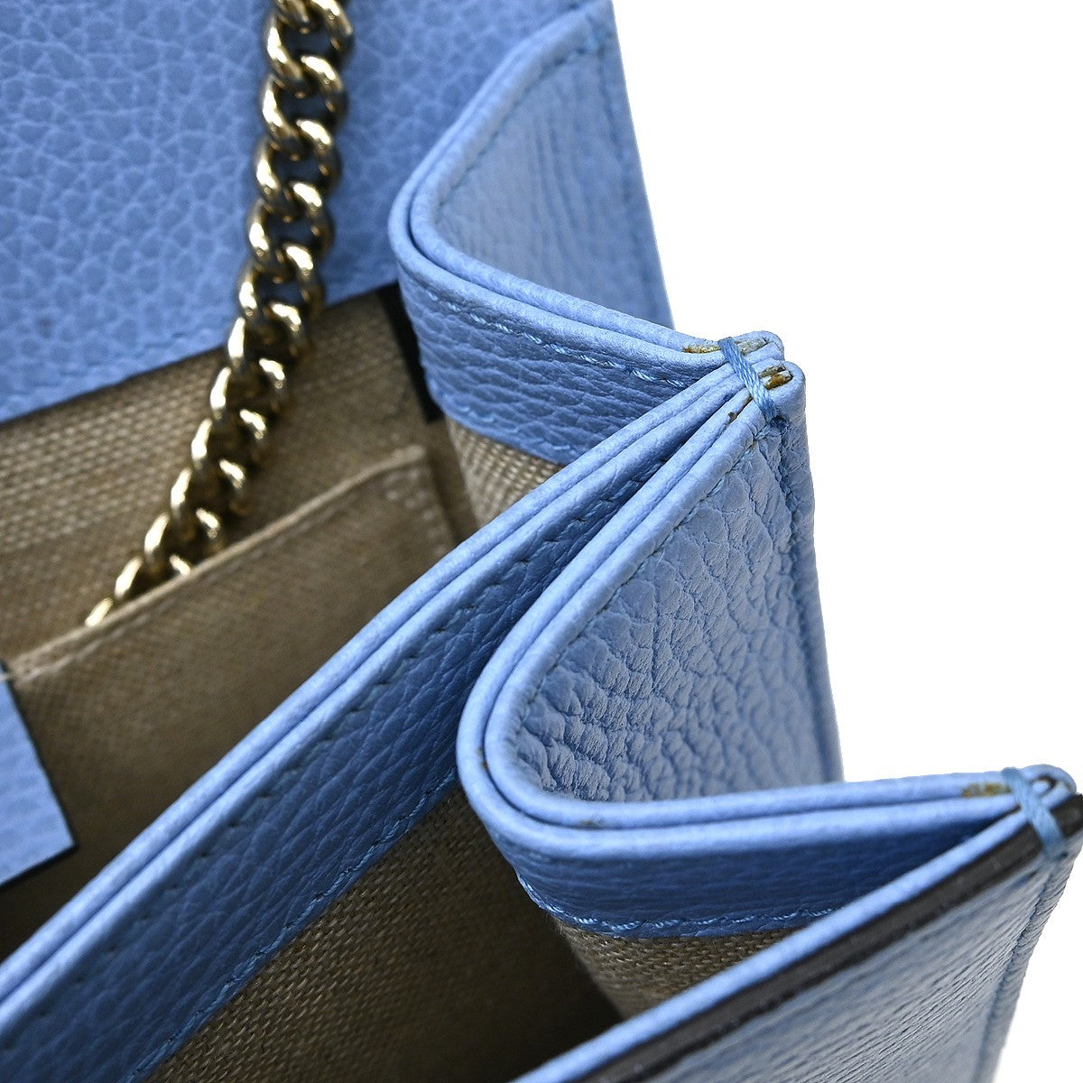Gucci Interlocking Leather Blue Leather Shoulder Bag Bag (Pre-Owned)