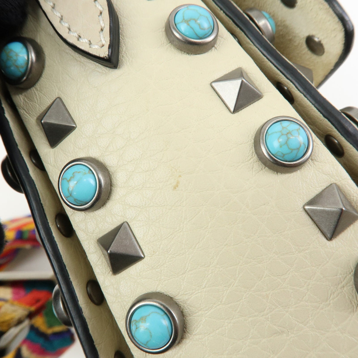 Valentino Garavani Rolling Rockstud Leather With Cabochons Multicolour Leather Crossbody Bag Bag (Pre-Owned)