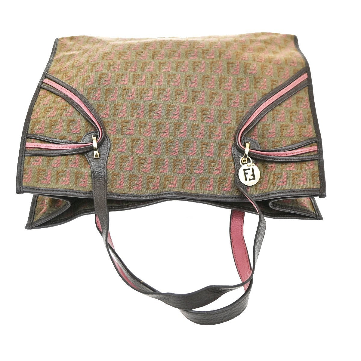 Fendi Vintage Zucchino Canvas Brown Canvas Tote Bag Bag (Pre-Owned)