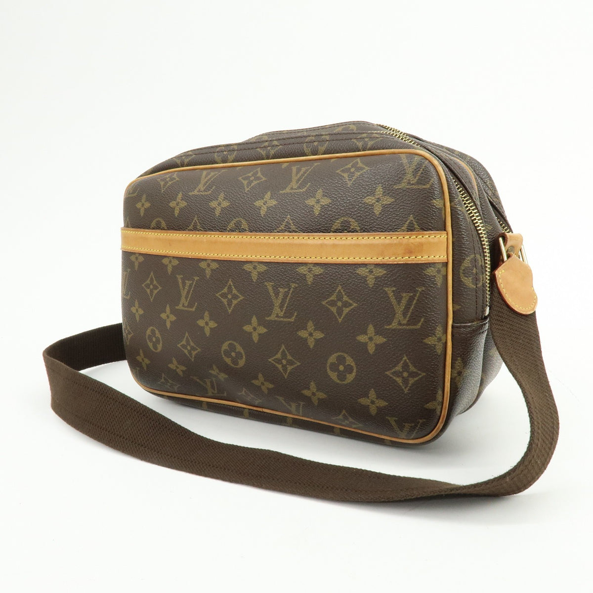 Louis Vuitton Reporter Monogram Canvas Brown Canvas Shoulder Bag Bag (Pre-Owned)