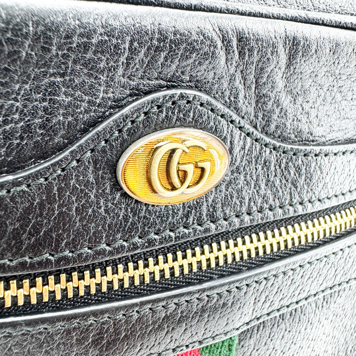 Gucci Ophidia Suede Black Leather Briefcase Bag (Pre-Owned)
