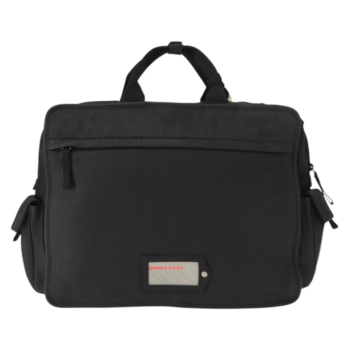 Prada Sport Nylon And Leather Black Nylon Briefcase Bag (Pre-Owned)