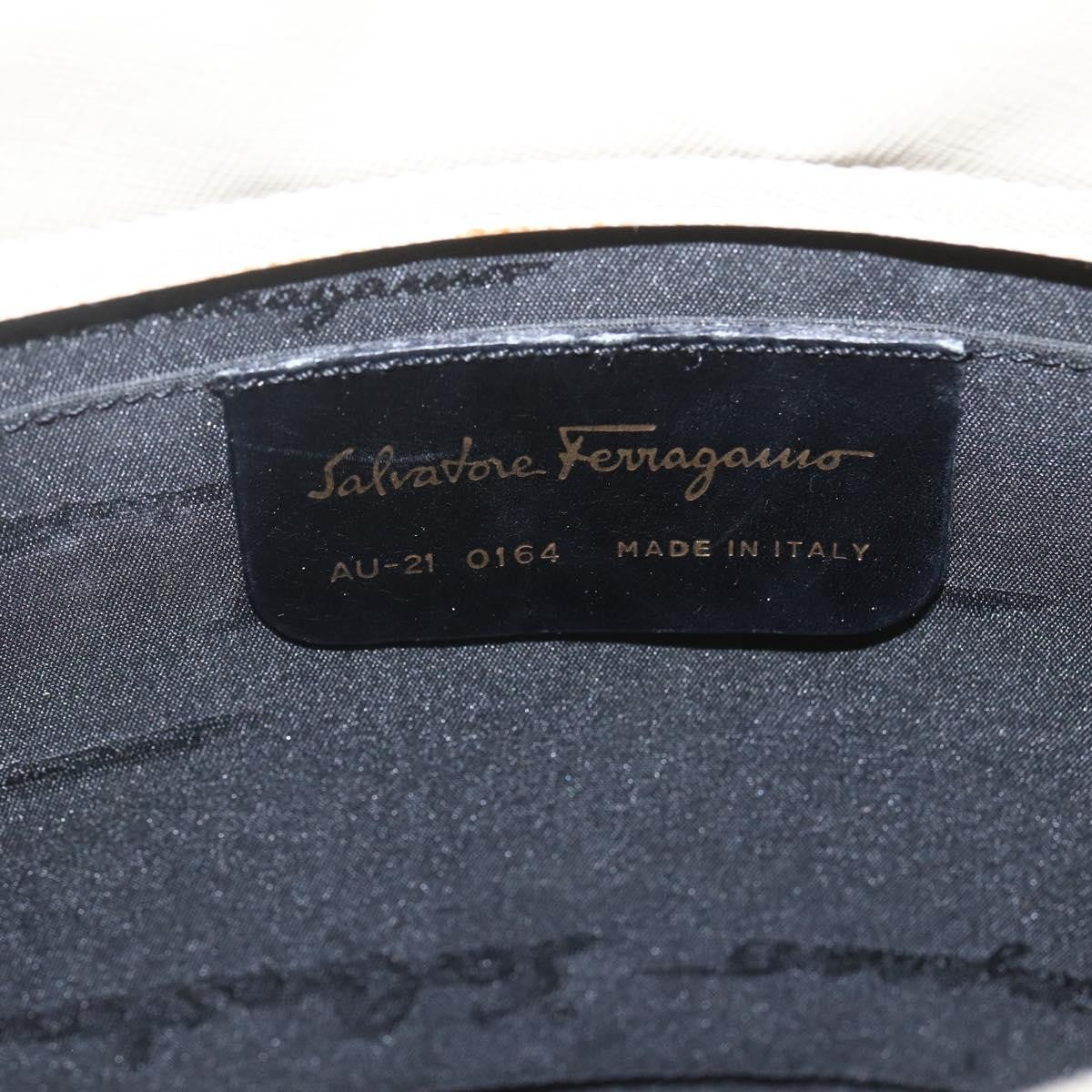 Salvatore Ferragamo Gancini Leather White Leather Handbag (Pre-Owned)