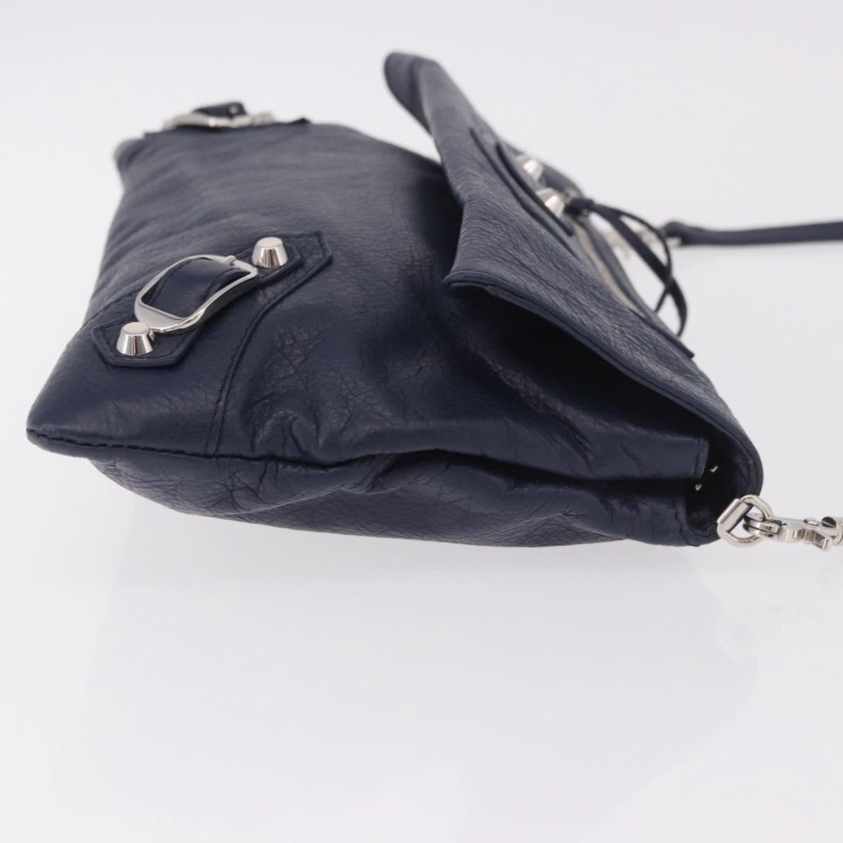 Balenciaga Classic Studs Envelope Strap Clutch Leather Navy Leather Clutche & Pouche Bag (Pre-Owned)