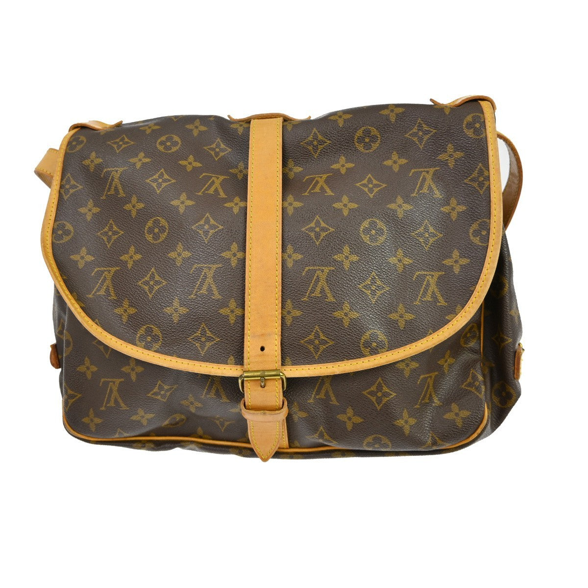 Louis Vuitton Saumur Monogram Brown Canvas Shoulder Bag Bag (Pre-Owned)
