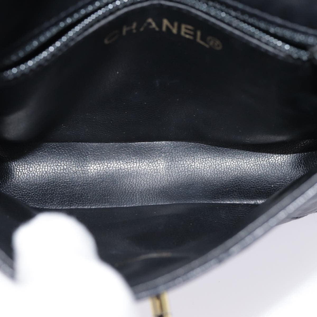 Chanel Vintage Flap Belt Quilted Leather Black Leather Clutche & Pouche Bag (Pre-Owned)