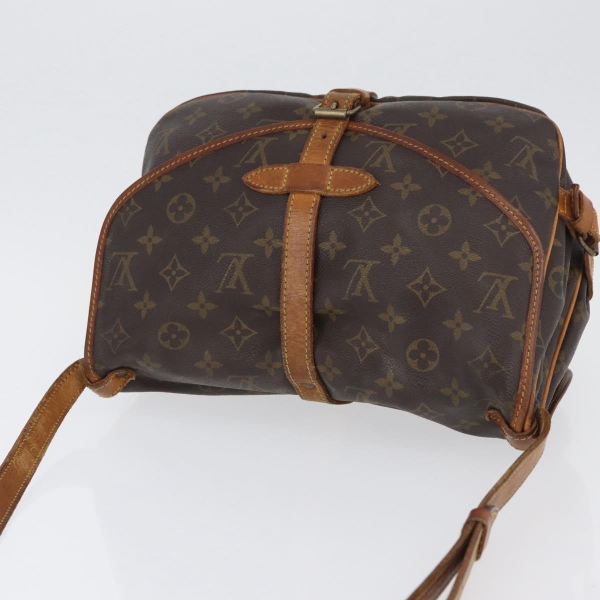 Louis Vuitton Saumur Monogram Canvas Brown Canvas Shoulder Bag Bag (Pre-Owned)