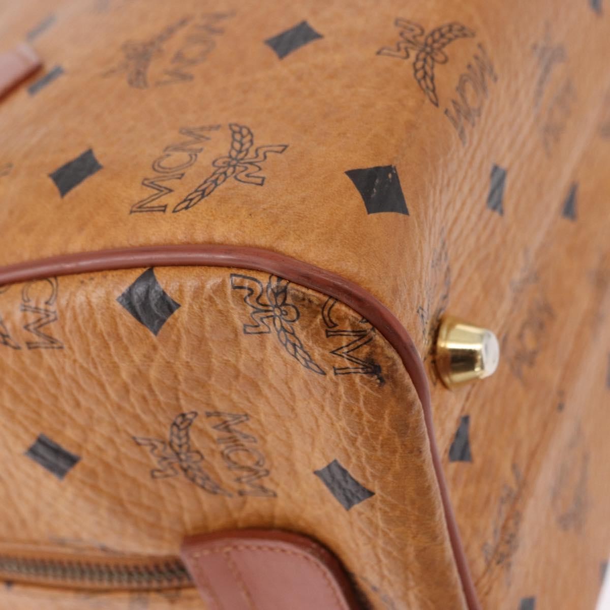 MCM Visetos Logogramme Leather Brown Leather Handbag (Pre-Owned)