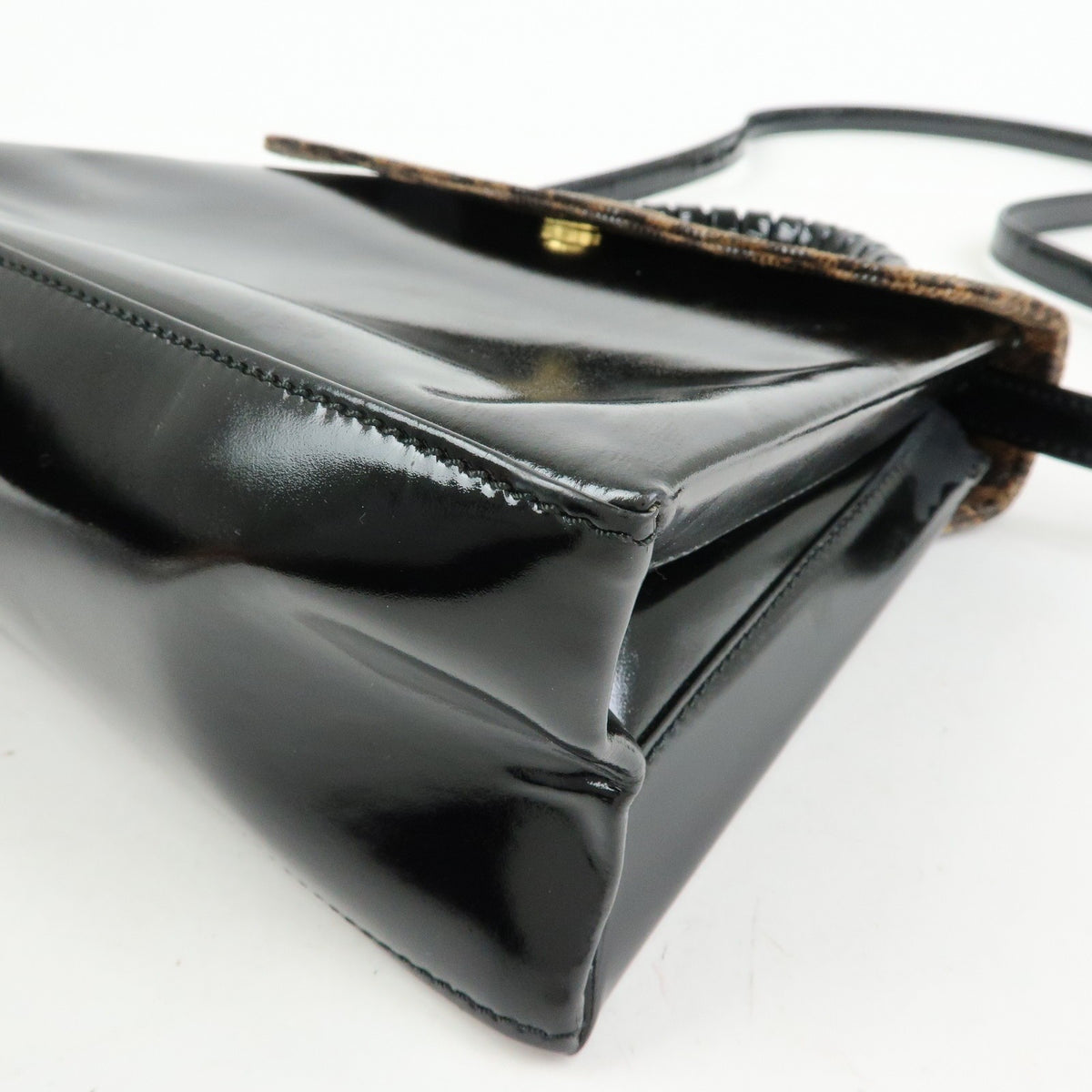 Loewe Vintage Velazquez Top Handle Leather Black Patent_Leather Handbag (Pre-Owned)
