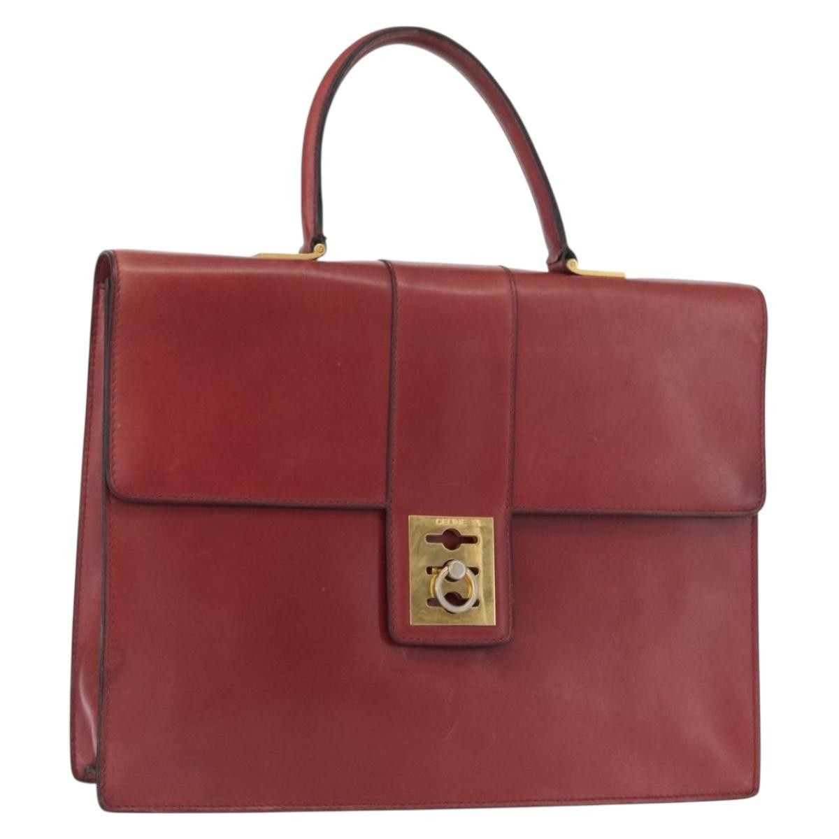 Celine Handbag Leather Red Leather Handbag (Pre-Owned)