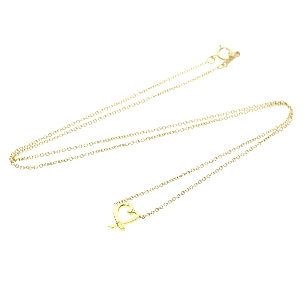 Tiffany & Co. Paloma Picasso Loving Heart 18K Yellow Gold Gold Yellow_Gold Necklace Jewelry (Pre-Owned)