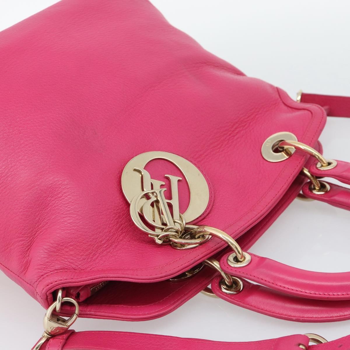 Christian Dior Granville Satchel Leather Pink Leather Handbag (Pre-Owned)