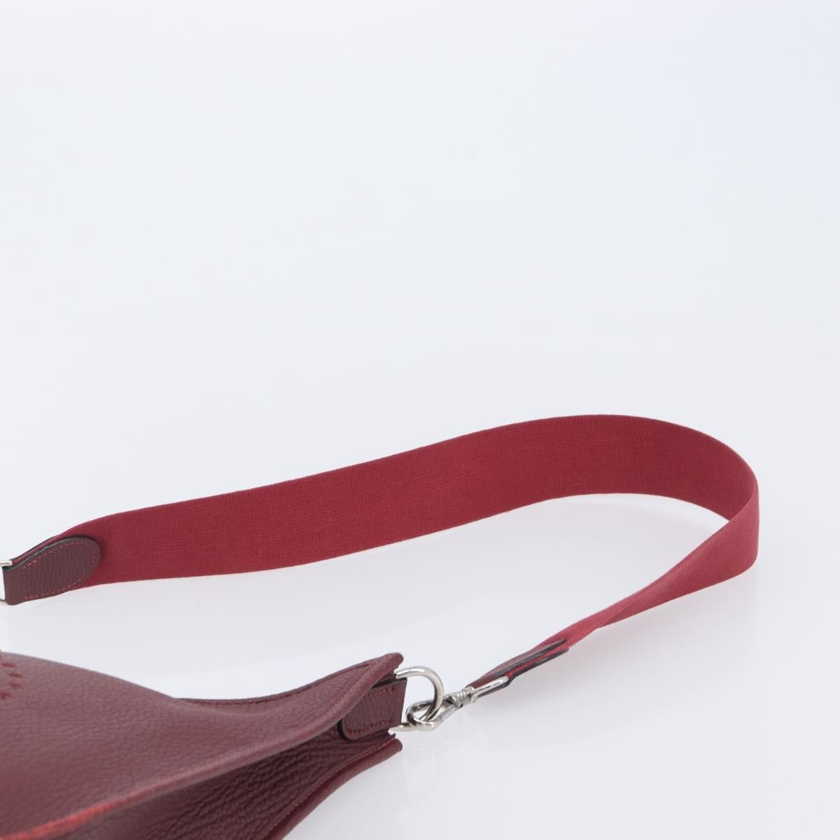Hermes Evelyne Bag Gen I Chamonix Burgundy Leather Handbag (Pre-Owned)