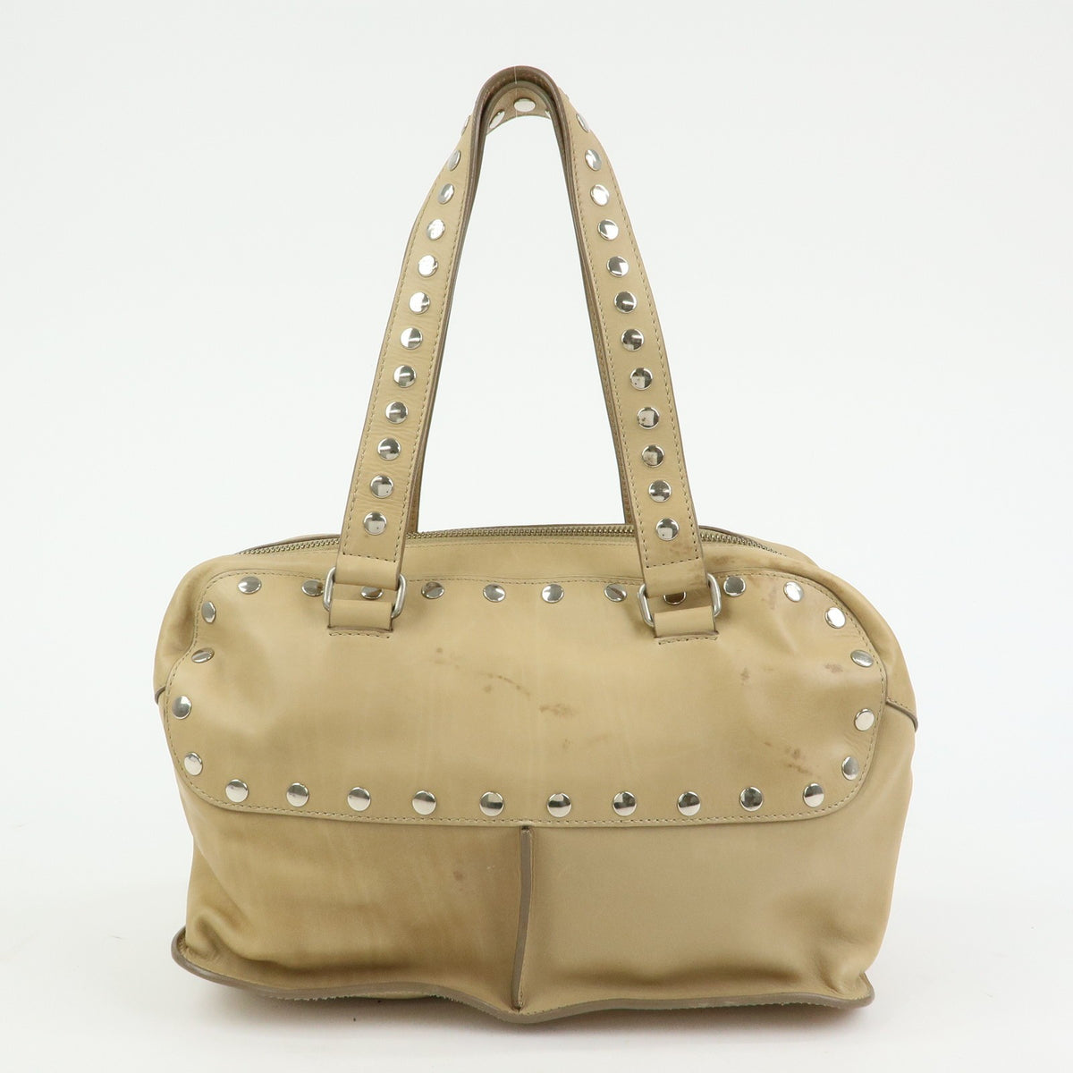 Celine Bowling Leather Beige Leather Handbag (Pre-Owned)