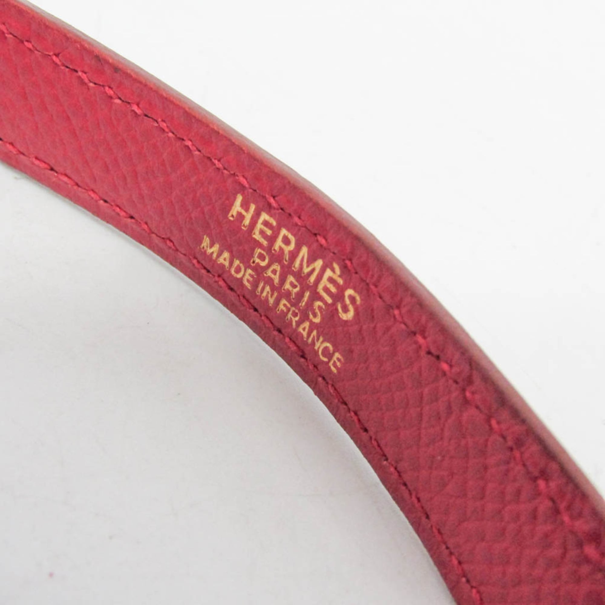 Hermes Bolide Courchevel Red Leather Handbag (Pre-Owned)