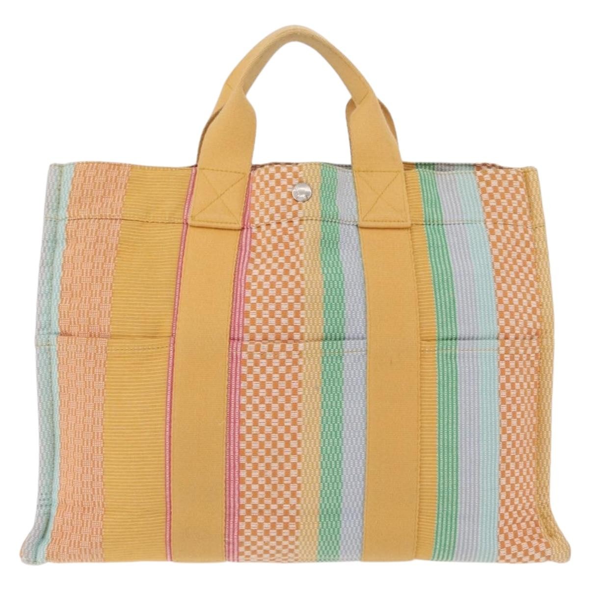 Hermes Fourre Tout Multicolor Toile Multicolour Canvas Tote Bag Bag (Pre-Owned)
