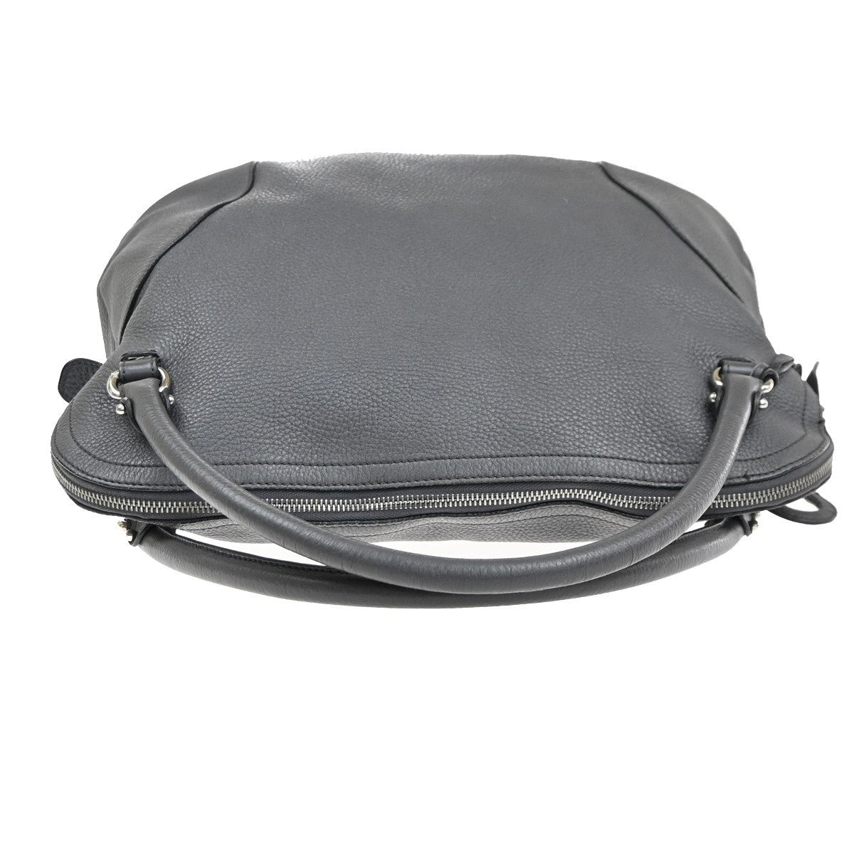 Salvatore Ferragamo Bonaria Satchel Leather Gray Leather Handbag (Pre-Owned)
