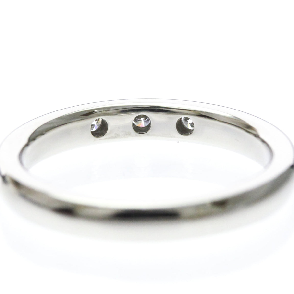 Tiffany & Co. Elsa Peretti 3 Diamond Stacking Band Platinum Silver Platinum Ring Jewelry (Pre-Owned)
