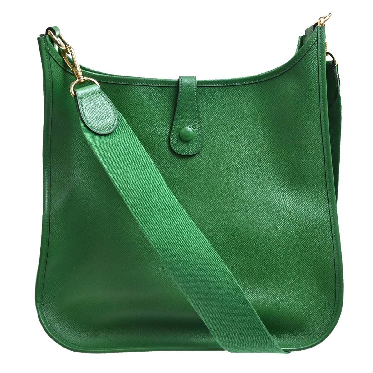Hermes Evelyne Bag Gen Iii Courchevel Green Leather Shoulder Bag Bag (Pre-Owned)