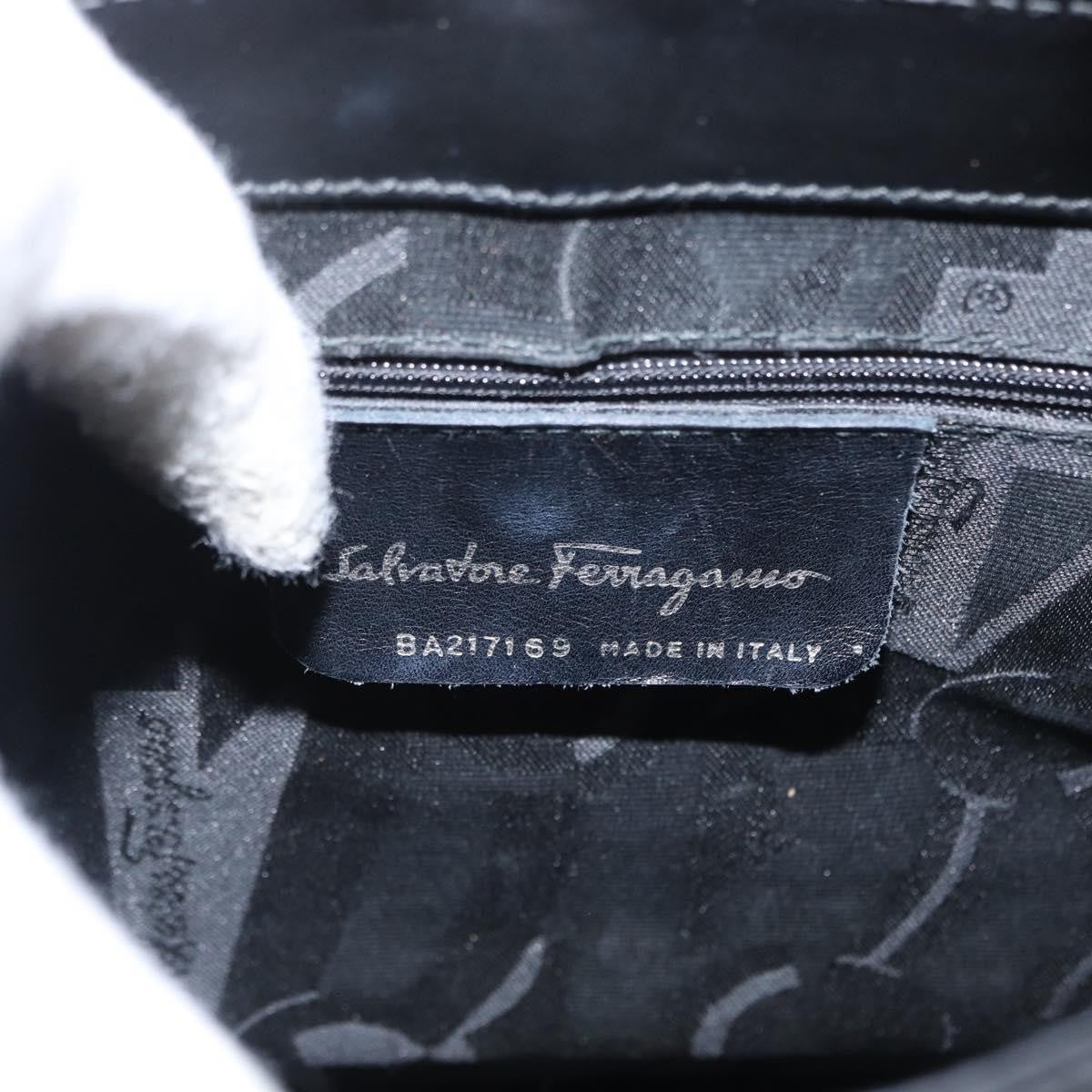 Salvatore Ferragamo Vala Leather Black Leather Shoulder Bag Bag (Pre-Owned)