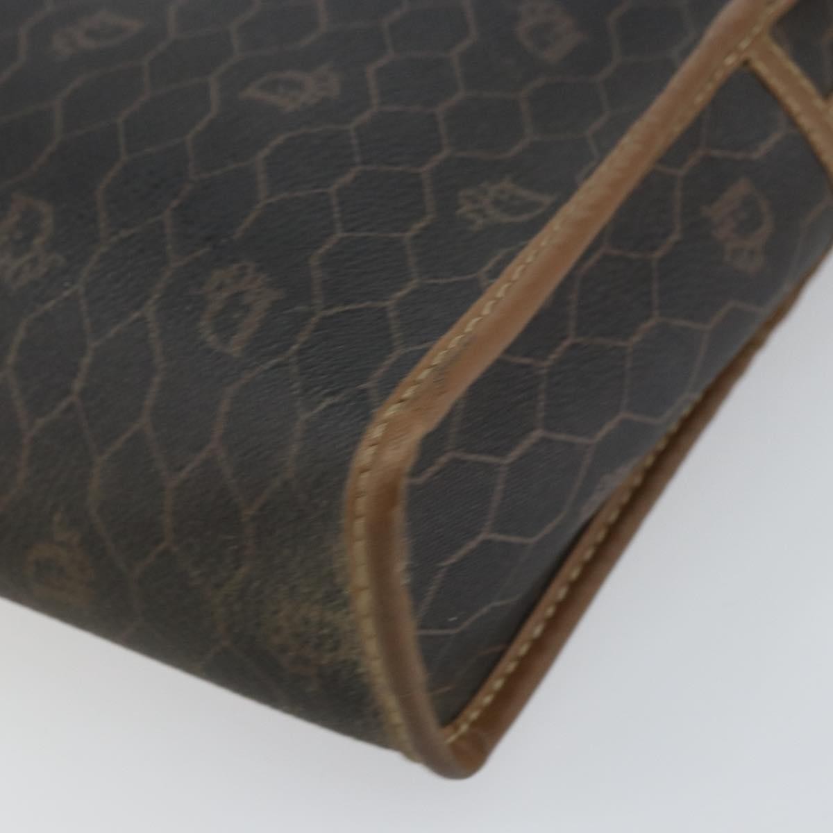 Christian Dior Vintage Honeycomb Zip Canvas And Leather Black Canvas Clutche & Pouche Bag (Pre-Owned)