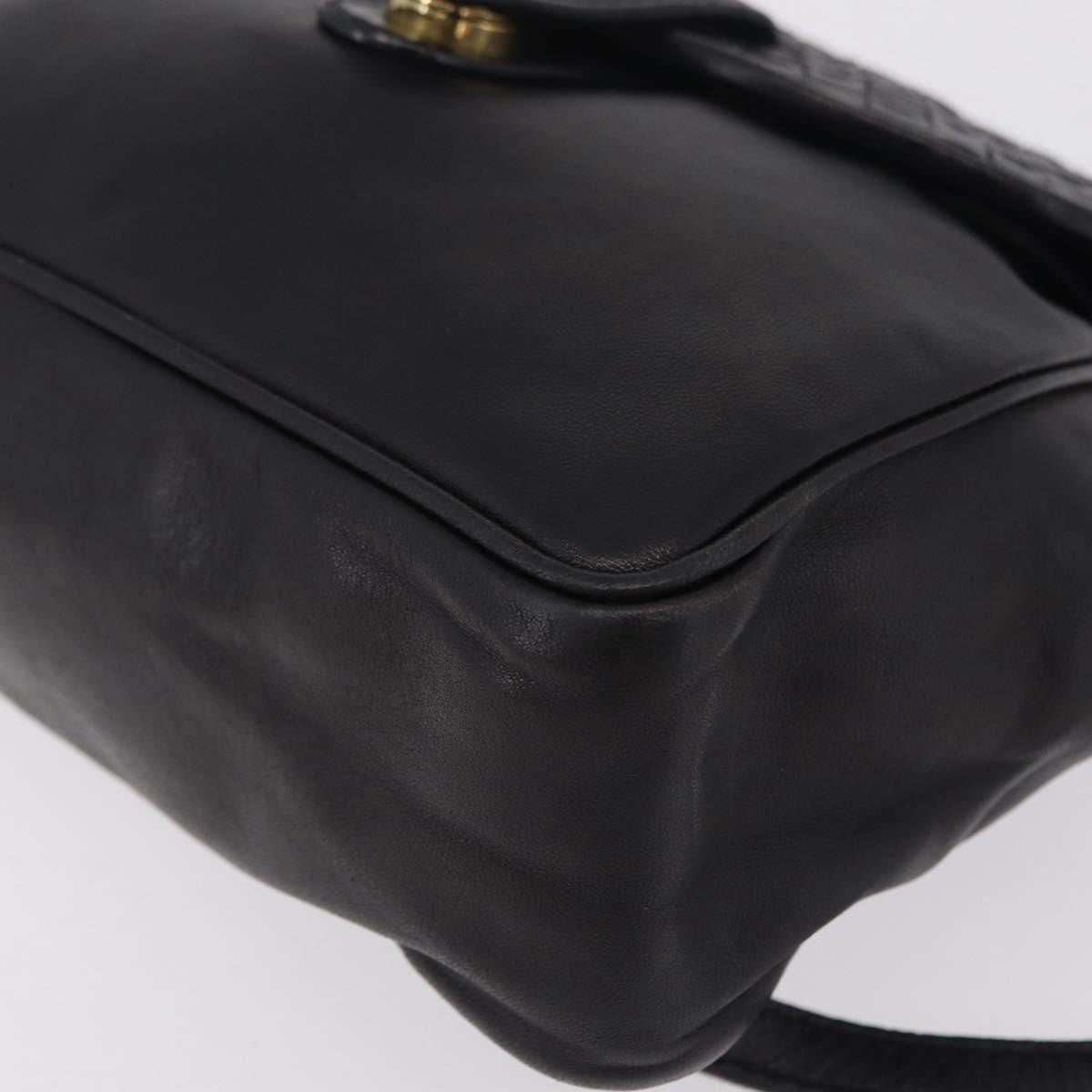 Bottega Veneta Backpack Leather With Intrecciato Black Leather Backpack Bag (Pre-Owned)