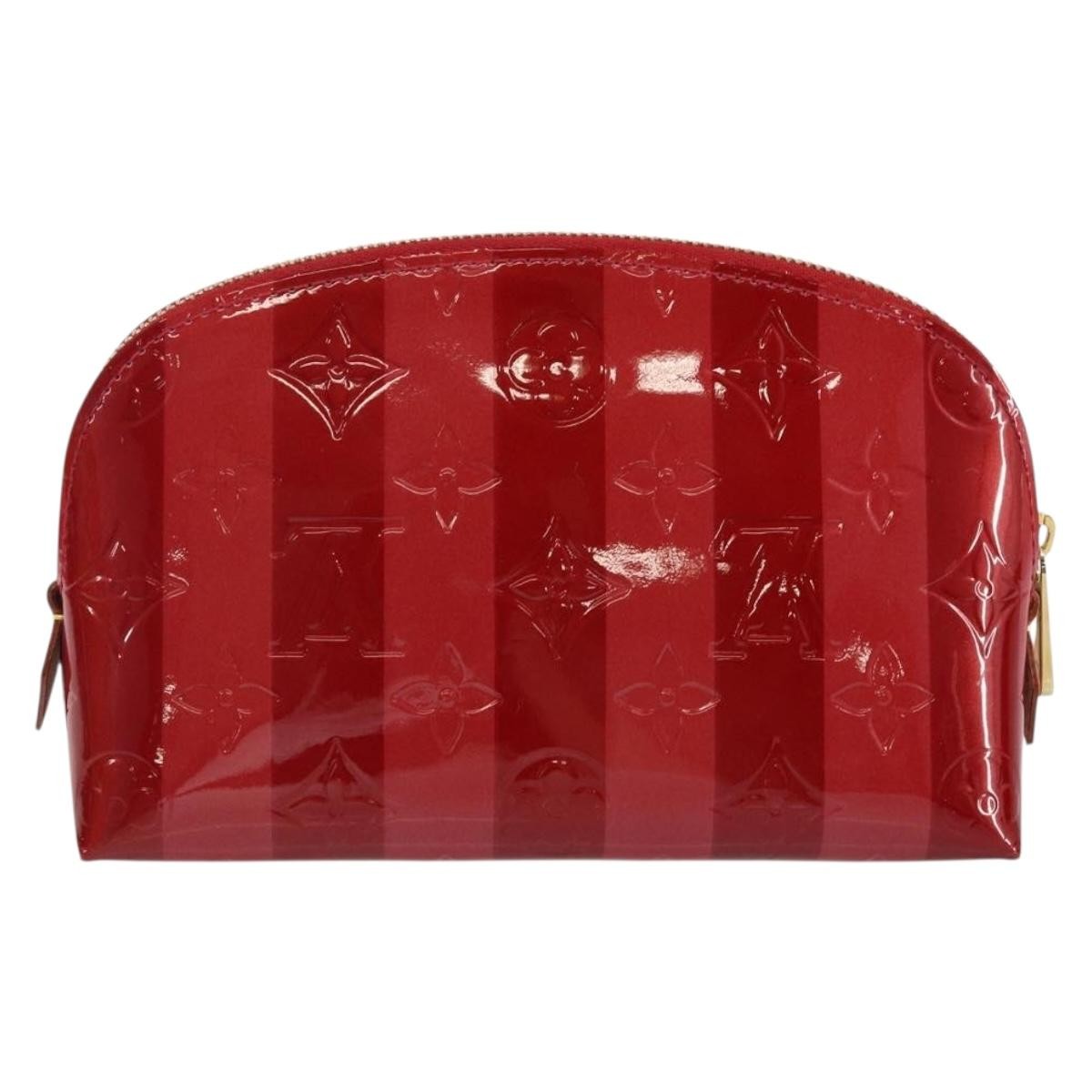 Louis Vuitton Cosmetic Limited Edition Monogram Vernis Rayures Red Patent_Leather Bag (Pre-Owned)