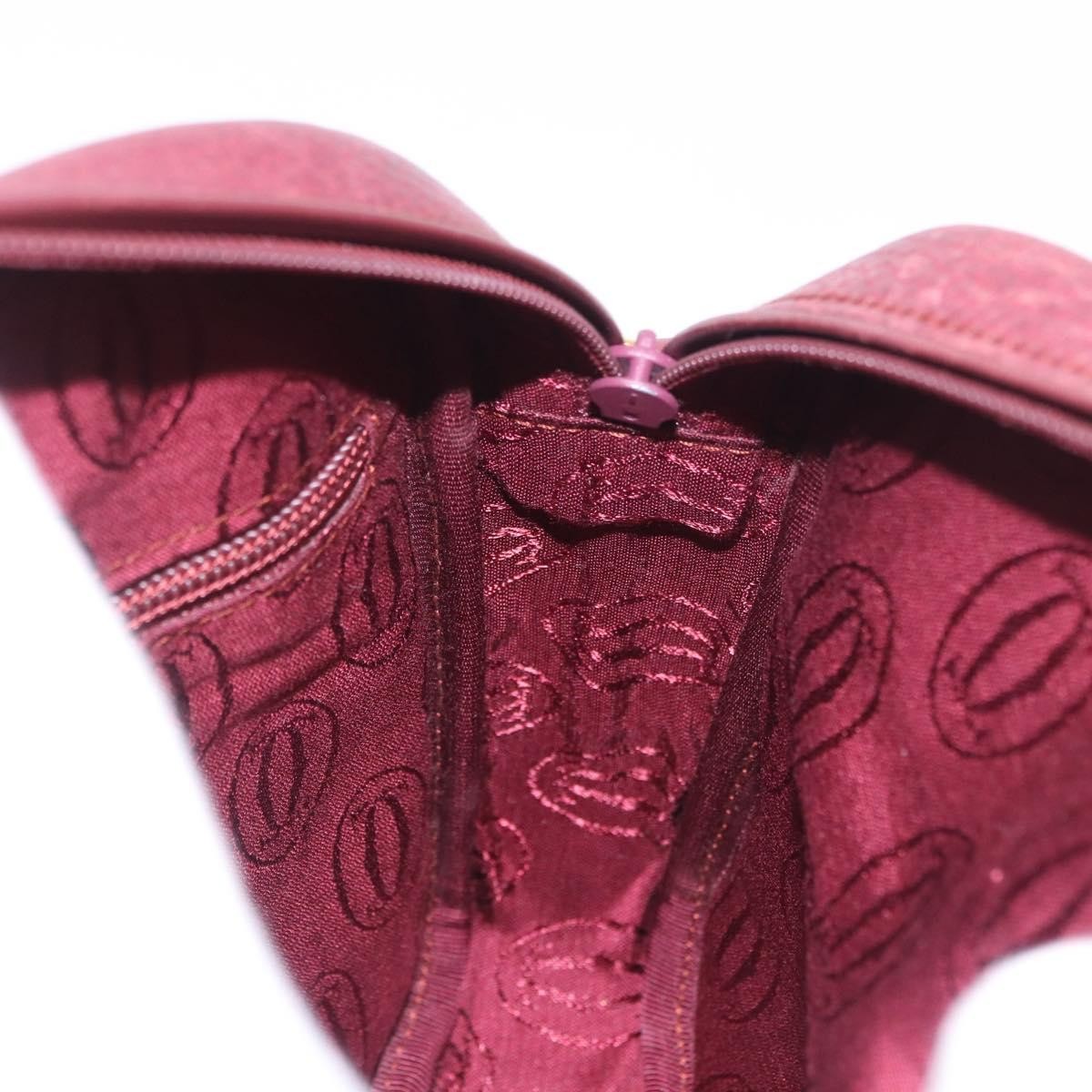 Cartier Tasseled Must De Cartier Leather Burgundy Leather Shoulder Bag Bag (Pre-Owned)
