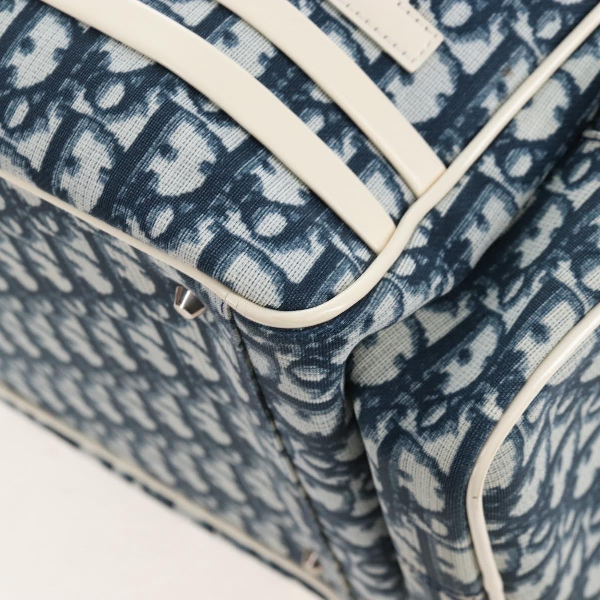 Christian Dior Vintage Girly Boston Diorissimo Canvas Navy Canvas Handbag (Pre-Owned)