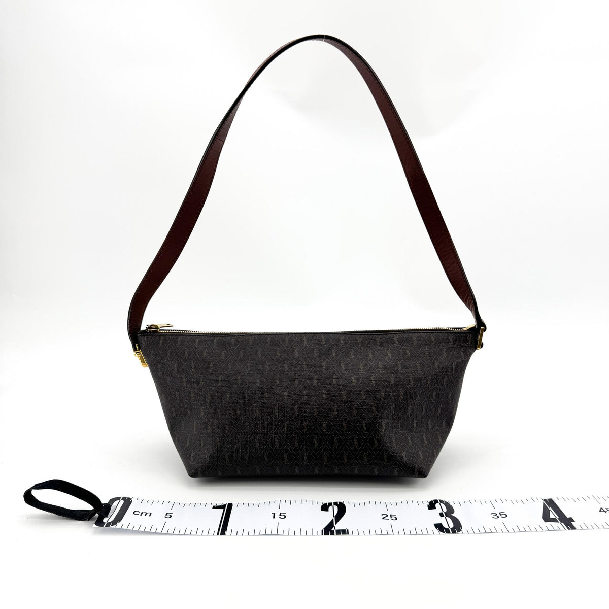 Saint Laurent Le Monogramme Monogram All Over Coated Canvas And Leather Black Canvas Shoulder Bag Bag (Pre-Owned)