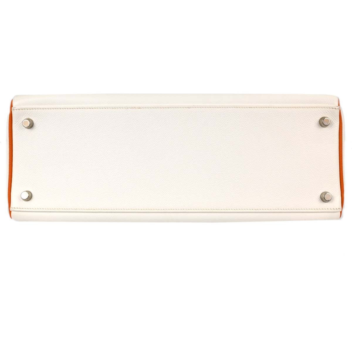 Hermes Kelly Sellier Epsom White Leather Handbag (Pre-Owned)