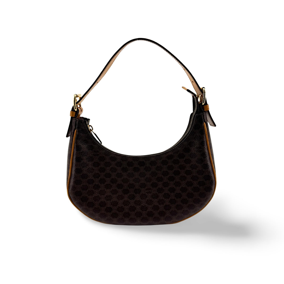 Celine Ava Triomphe Coated Canvas Black Canvas Handbag (Pre-Owned)