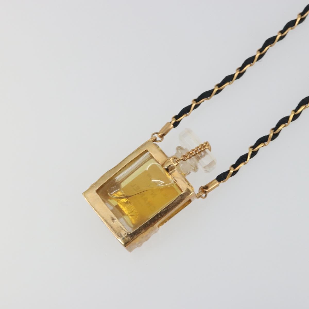 Chanel Cc No.5 Perfume Bottle Pendant Metal Gold Metal Necklace Jewelry (Pre-Owned)