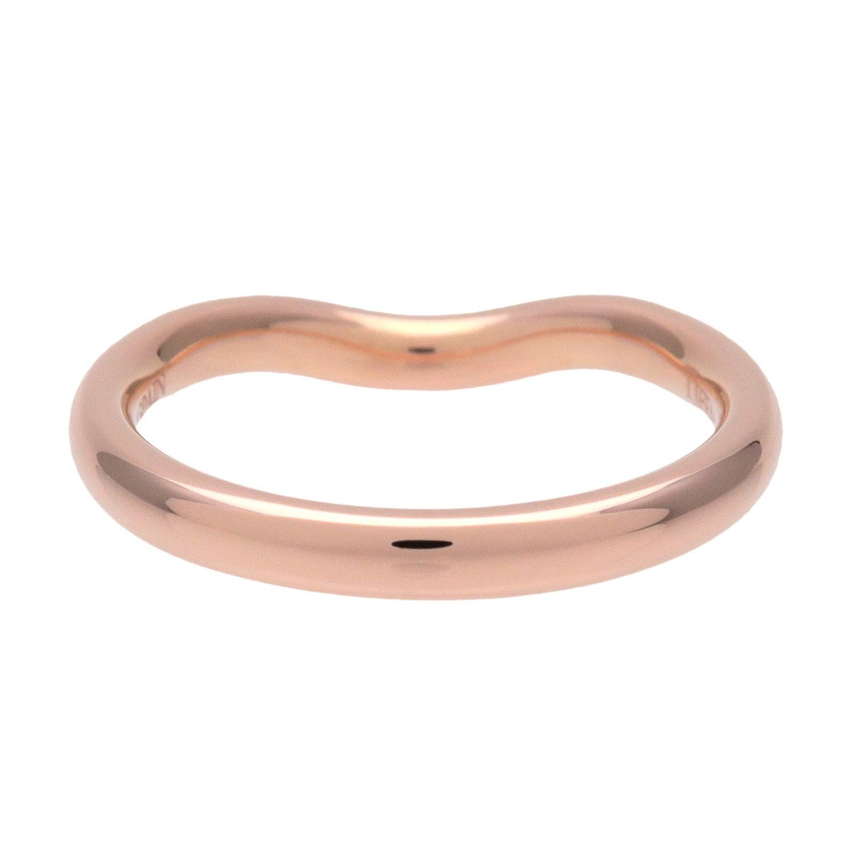 Tiffany & Co. Elsa Peretti Curved Wedding Band 18K Yellow Gold With Diamond Gold Rose_Gold Ring Jewelry (Pre-Owned)