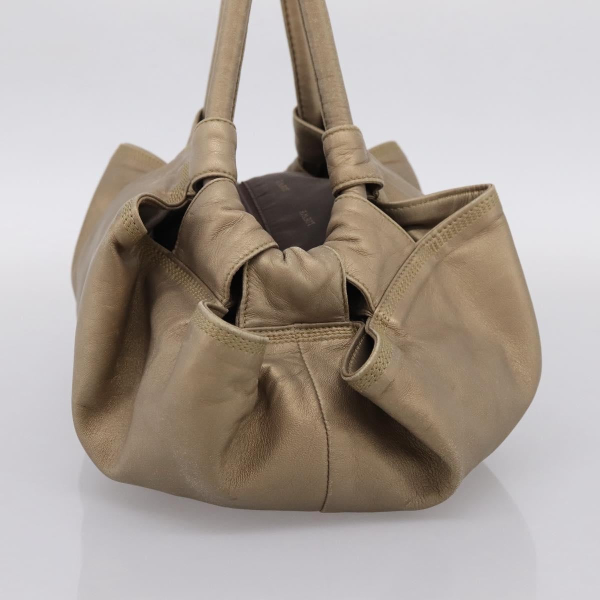 Loewe Aire Leather Gold Leather Shoulder Bag Bag (Pre-Owned)