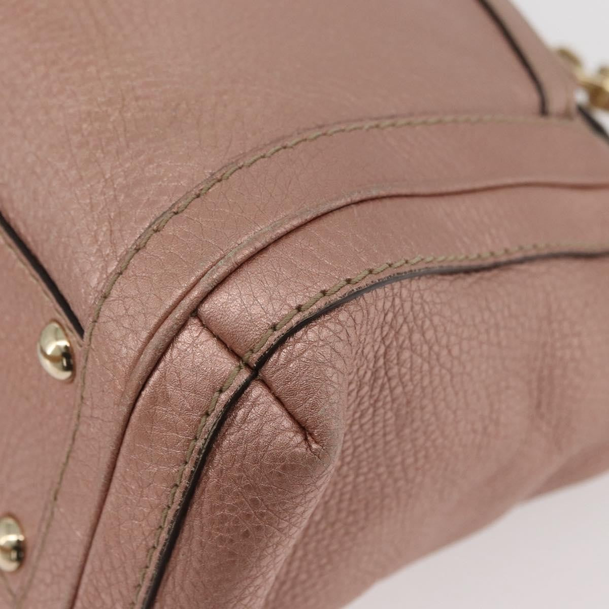 Gucci Bella Convertible Top Handle Leather Pink Leather Handbag (Pre-Owned)